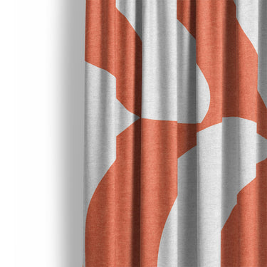 Twyla Checkered Coral Mockup Curtain Detail