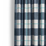 Wallace Plaid Blue & Teal Mockup Curtain Detail