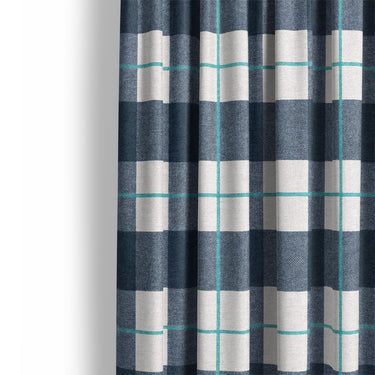 Wallace Plaid Blue & Teal Mockup Curtain Detail