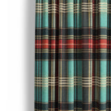 Ferguson Plaid Teal Red Mockup Curtain Detail