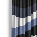 Sinuous Navy Monochrome Mockup Curtain Detail
