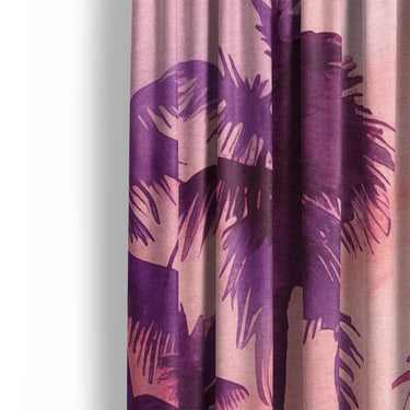 Sunset Palms Pink & Purple Mockup Curtain Detail