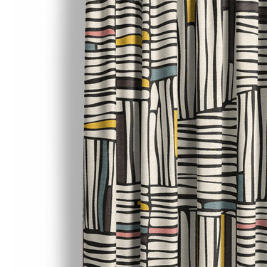 Atticus Multicolor Crosshatch Mockup Curtain Detail