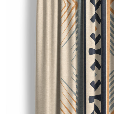 Loxcie Ivory & Blue Mockup Curtain Detail