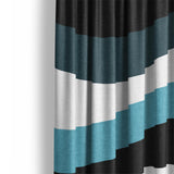 Sinuous Teal Monochrome Mockup Curtain Detail