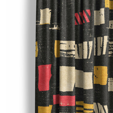 Milo Black, Red, & Yellow Mockup Curtain Detail