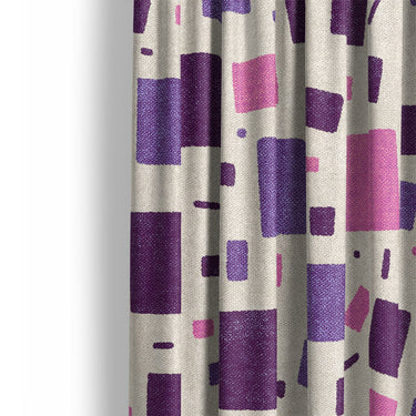 Geometric Confetti Purple & Pink Mockup Curtain Detail