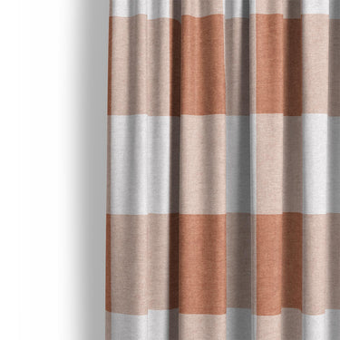 Buffalo Plaid Light Terracotta Mockup Curtain Detail