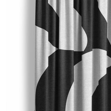 Twyla Checkered Black & White Mockup Curtain Detail