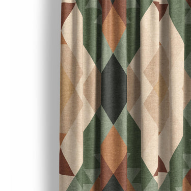 Spokane Sage Green & Taupe Mockup Curtain Detail