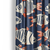 Tribal Fish Mockup Curtain Detail