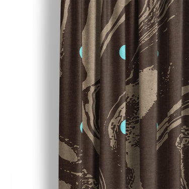 Acid Burn Brown & Carolina Blue Mockup Curtain Detail