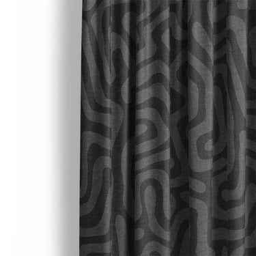 Kiva Charcoal Grey Mockup Curtain Detail