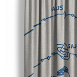 Solar System Blue & Ivory Mockup Curtain Detail