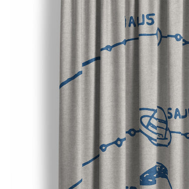 Solar System Blue & Ivory Mockup Curtain Detail