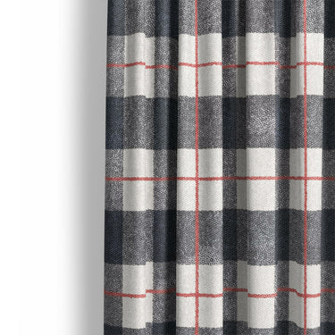 Wallace Plaid Navy & Red Mockup Curtain Detail