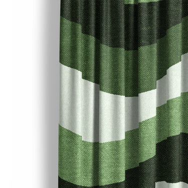 Sinuous Green Monochrome Mockup Curtain Detail