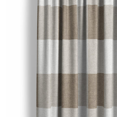 Buffalo Plaid Light Cedar Brown Mockup Curtain Detail