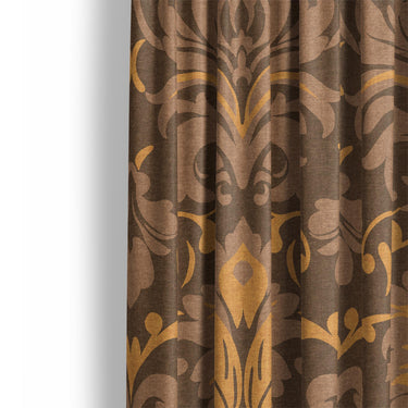 Agnes Umber Brown Mockup Curtain Detail