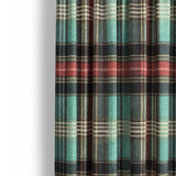 Ferguson Plaid Teal Red Mockup Curtain Detail