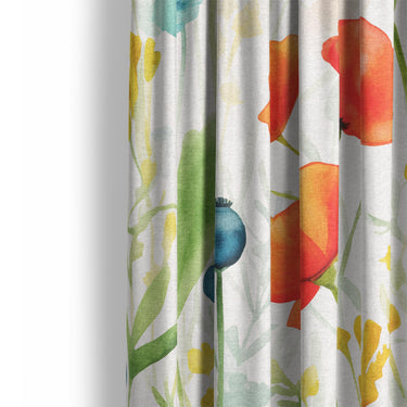 Watercolor Poppies Mockup Curtain Detail