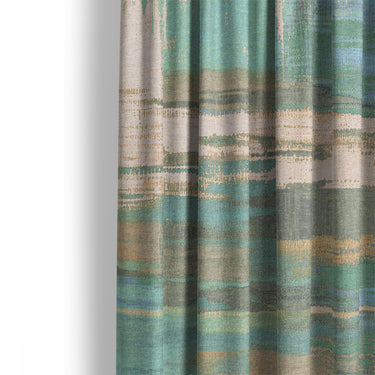 Jörgan Teal & Taupe Mockup Curtain Detail