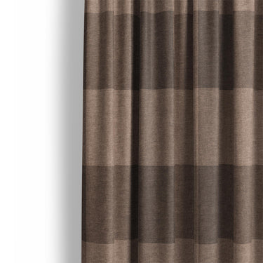 Buffalo Plaid Dark Cedar Brown Mockup Curtain Detail