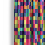 Pixel Mosaic Multicolor Vibrant Mockup Curtain Detail