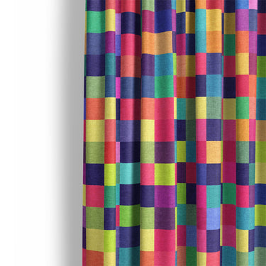 Pixel Mosaic Multicolor Vibrant Mockup Curtain Detail