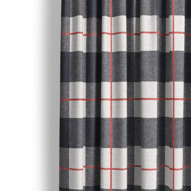Wallace Plaid Navy & Red Mockup Curtain Detail