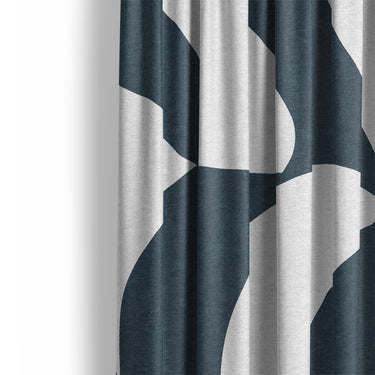 Twyla Checkered Navy Mockup Curtain Detail