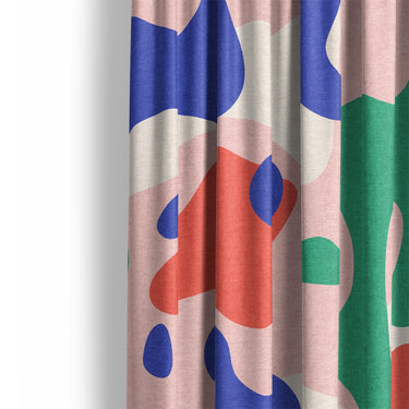 Concetta Pink Green & Purple Mockup Curtain Detail