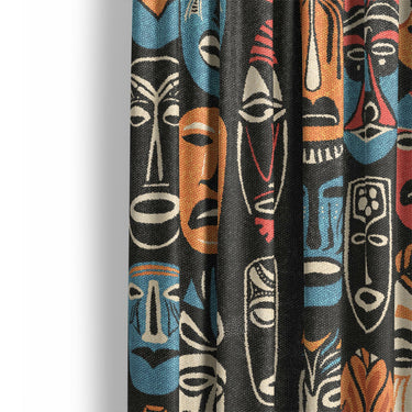 Tribal Masks Mockup Curtain Detail