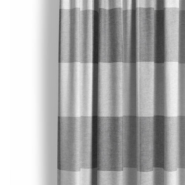 Buffalo Plaid Light Grey Mockup Curtain Detail