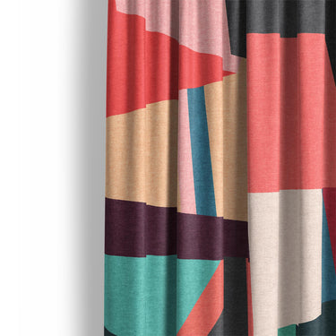 Baxter Pink Multicolor Mockup Curtain Detail