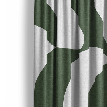 Twyla Checkered Army Green Mockup Curtain Detail