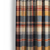 MacPherson Plaid Navy & Gold Mockup Curtain Detail