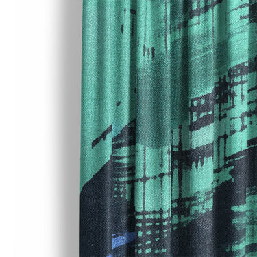 Tethys Navy & Seafoam Mockup Curtain Detail