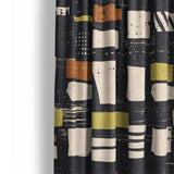 Milo Navy Lime & Terracotta Mockup Curtain Detail