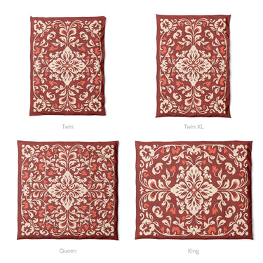 Annette Red & Ivory Mockup Duvet Sizing