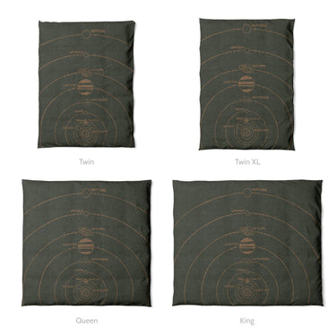 Solar System Forest & Rust Mockup Duvet Sizing