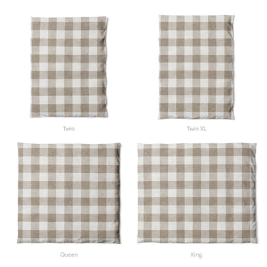 Buffalo Plaid Light Cedar Brown Mockup Duvet Sizing