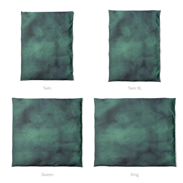 Andromeda Watercolor Teal Mockup Duvet Sizing