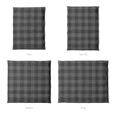Buffalo Plaid Charcoal Black Mockup Duvet Sizing