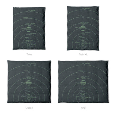 Solar System Navy & Mint Mockup Duvet Sizing