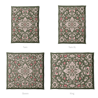 Annette Green & Coral Mockup Duvet Sizing