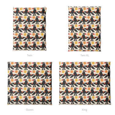 Tribal Birds Ivory Mockup Duvet Sizing