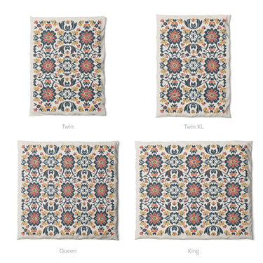Georgiana Navy & Red Mockup Duvet Sizing