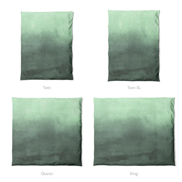 Kieran Watercolor Green Ombre Mockup Duvet Sizing