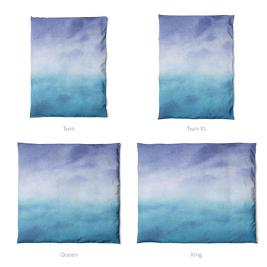 Micah Watercolor Blue & Teal Mockup Duvet Sizing